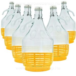 Dáma Demizson szett 6 x 5L, üveg borosüvegek - Bor & Pálinka főzés