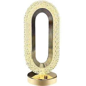 Elegáns kristály asztali lámpa, S DEPOT®, 3 szín, érintésvezérlés, USB-n keresztül újratölthető, modern akril, állítható fény