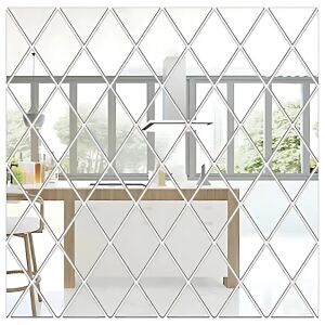 17 db PVC akril tükör készlet, S DEPOT®, öntapadó faldíszítéshez, ezüst