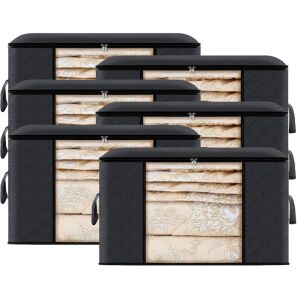 6 db S DEPOT® tárolótáska készlet, cipzárral, S méret, fekete