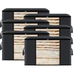 6 db-os tárolótáska S DEPOT®, cipzárral, M-es méret, fekete