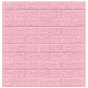 40 db S DEPOT® tapéta csempe készlet, 2mm vastag, 70x77 cm, téglautánzat, rózsaszín