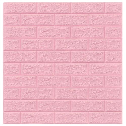 S DEPOT® 40 db-os rózsaszín tégla utánzatú 3D tapétakészlet, 2 mm vastag, 70x77 cm, tégla utánzat