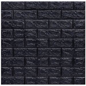 40 db S DEPOT® tapéta csempe készlet, 2mm vastag, 70x77 cm, téglautánzat, fekete