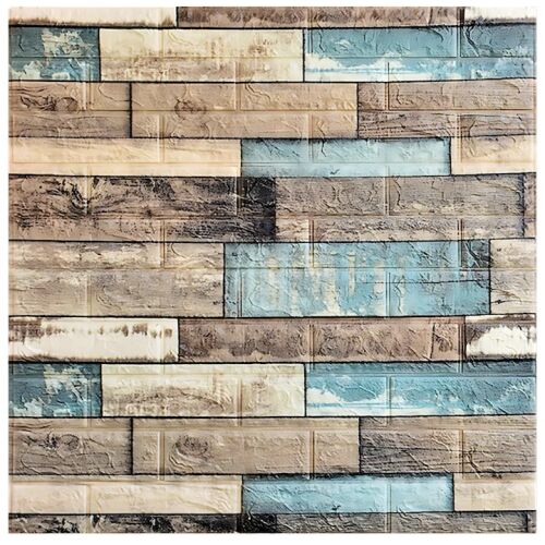 50 S DEPOT® tapéta csempe készlet, 3 mm vastag, mérete 70x77 cm, fa csempe típus, kék modell