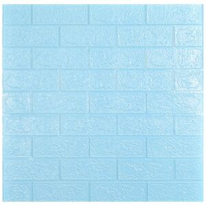 10 db S DEPOT® tapéta csempe készlet, 3mm vastag, 70x77 cm, téglautánzat, kék