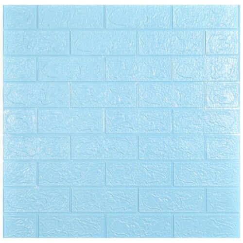 S DEPOT® 10 db-os öntapadó 3D tégla tapéta, kék, 70x77 cm, 3 mm vastag