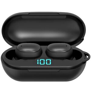 Vezeték nélküli sport fejhallgató, S DEPOT®, zajszűrővel, LED akkumulátor kijelzővel, Bluetooth 5.0