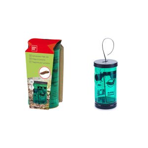 Swissinno Természetes Ellenőrzés Csiga Csapda Csalétekkel, zöld műanyag csapda fekete fedéllel és akasztó hurkkal, csigák és csiganyálkák fogására - Swissinno