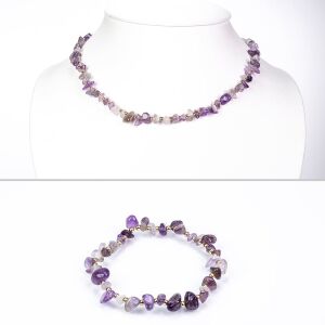 Arany tónusú Emporia Ötvözetű Szett Ametiszttel ( Nyaklánc+Karkötő ), LGP0269 118368975 - Nőknek