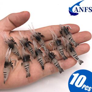 10 momeală de pescuit cu creveți din silicon fosforescent cu cârlig 118381548 - Naluci artificiale