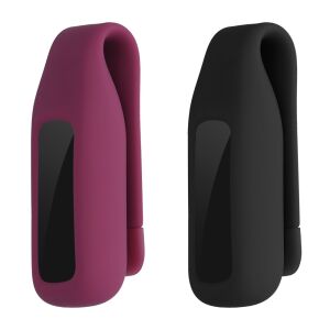 2-pak Kwmobile Fitbit Luxe uchwyt do klipów w kolorze czarnym i bordowym - Etui do inteligentnych zegarków