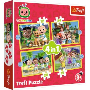 Trefl Cocomelon 4 v 1 Puzzle, 12, 15, 20, 24 dielikov puzzle pre deti - Puzzle