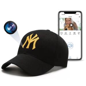 Camera Spion in Sapca iUni H15, Wi-Fi, Full HD, Inregistrare Audio-Video, Foto, Negru-Auriu 118388220 - Șepci de baseball pentru bărbați