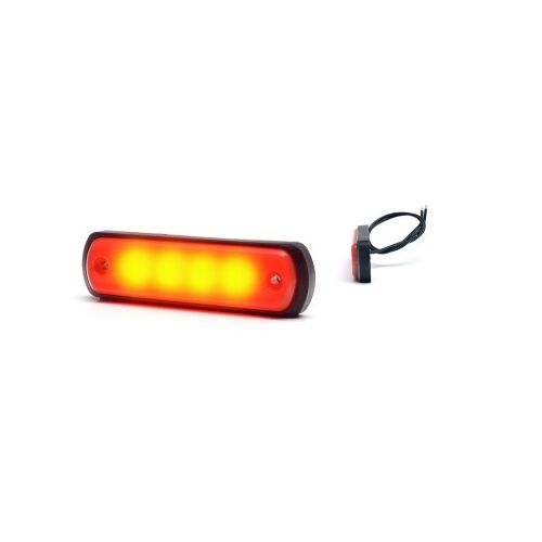Piros LED oldalsó jelzőlámpa teherautókhoz és pótkocsikhoz, 12V-24V, W189N, Mérőlámpa