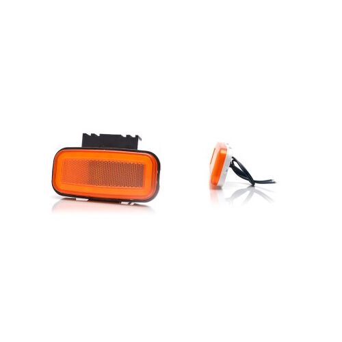 Mérőlámpa Led 1402 W199 12V-24V narancssárga oldalsó jelzőlámpa, elülső és oldalsó nézet