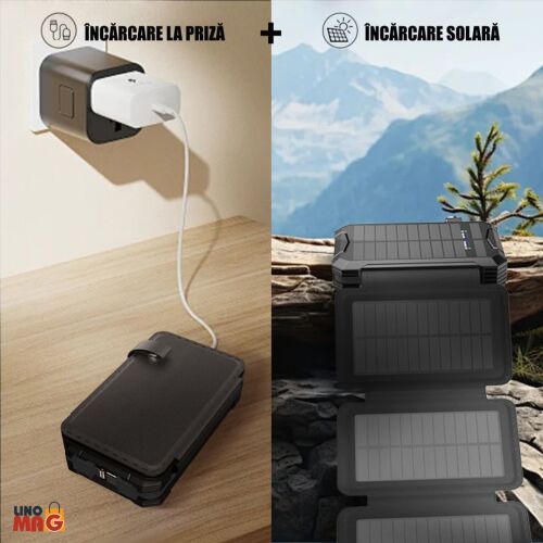 Linomag® solárna power banka nabíjanie zo zásuvky a solárnych panelov