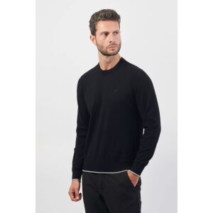 Czarny sweter męski Armani Exchange z białym wykończeniem - Moda i ubiór