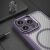 Közelkép a Leading Series iPhone 16 Pro lila MagSafe tok kameravédelméről