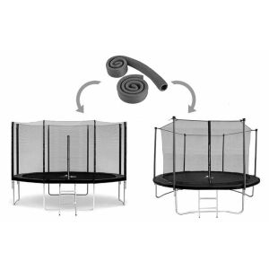 Malatec trampoline pole padding before and after installation - Trampoline Part