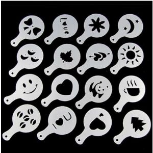 Kávé Díszítő Sablonok - 16 db - 8,5 cm