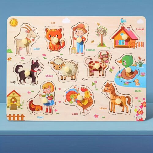 Montessori fejlesztő fa puzzle játék 129808940