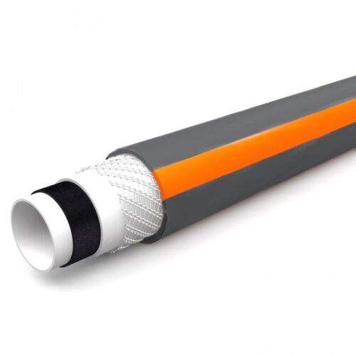 Szürke és narancssárga Trend Flex 5 rétegű kerti tömlő keresztmetszete, a tömlő belső rétegeit mutatja