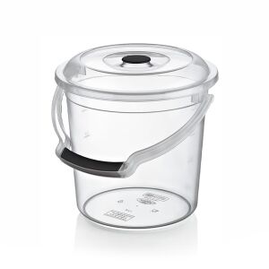 Átlátszó 5 literes vödör fedővel, műanyag tárolóedény - Háztartási vödör & Tál