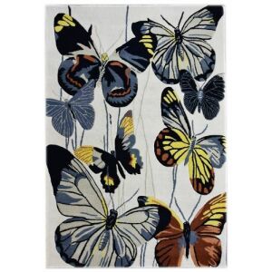 Килим Bakero Fiona кремав с дизайн на пеперуди, 153x244 см - Декорация
