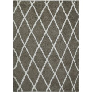 Bakero Shaggy Ibiza szürke szőnyeg gyémánt mintával, 200x290 cm - Bakero