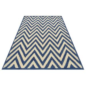 Bakero Ziggy sötétkék szőnyeg, 153x244 cm, modern chevron mintával - Bakero