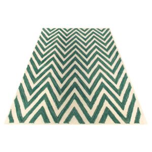 Bakero Ziggy elefántcsont és türkiz chevron mintás szőnyeg - Bakero