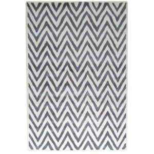 Dywan Bakero Ziggy w kolorze kości słoniowej i srebrnym z wzorem chevron - Dom i ogród