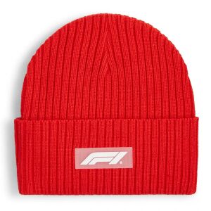 Puma F1 official licensed logo uniszex téli kötött sapka, piros-fehér, S24 118493202 - Férfi sapka