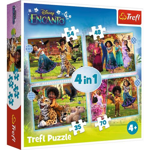 Trefl Disney Encanto 4 az 1-ben kirakós játék, 4 különböző jelenettel a filmből - Puzzle és kirakó