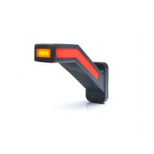 Lampa laterală LED cu reflector roșu și portocaliu, carcasă neagră, 12V-24V, marca WAS - Lumini auto