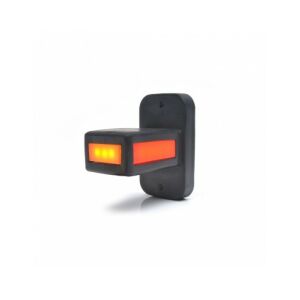 LED oldalsó jelzőlámpa karral, fekete ház, piros és sárga LED, 12V-24V, WAS márka - Autólámpa