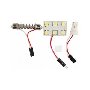 LED panel so 6 bielymi SMD LED, T10 a nastaviteľným sedadlom, 18x15mm - Auto žiarovky