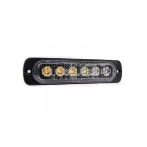 Bară de lumină LED stroboscopică cu 6 LED-uri albe, 12V-24V, WL-52025T-6LED-ALB - Lumini auto