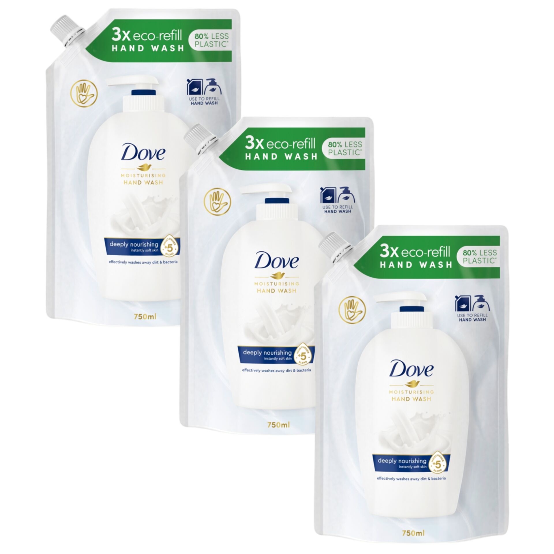 E-shop Náplň do tekutého mydla Dove Deeply Nourishing 3x750ml