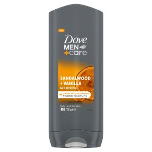 Dove Men+Care Sandalwood + Vanilla Body, Face & Hair Wash, 400ml
