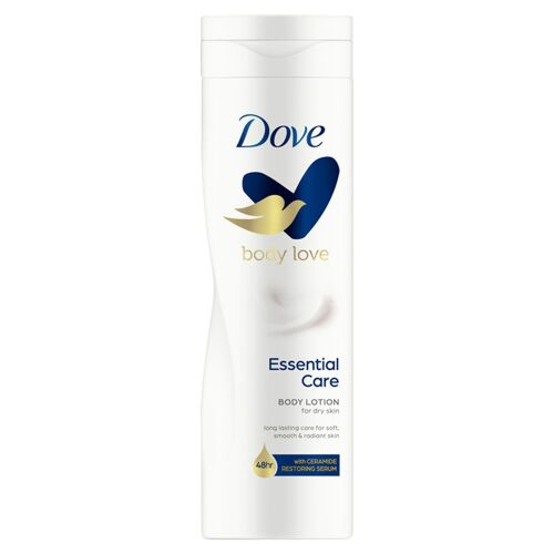 Dove Body Love Essential Care Body Lotion for Dry Skin, 250ml, with Ceramide Restoring Serum, 48hr Hydration