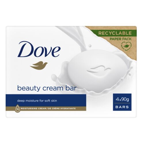 Dove Beauty Cream Bar, 4 pack, deep moisture for soft skin