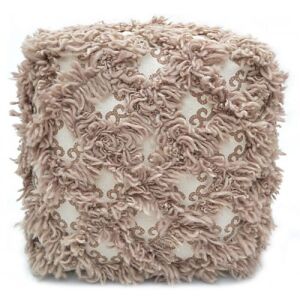 Bakero Pouf Allure taupe, négyszögletes puff texturált dizájnnal - Bakero