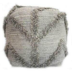 Bakero Pouf Olfen szürke (40x40 cm). Négyzet alakú szürke pamut puff texturált mintával. - Bakero