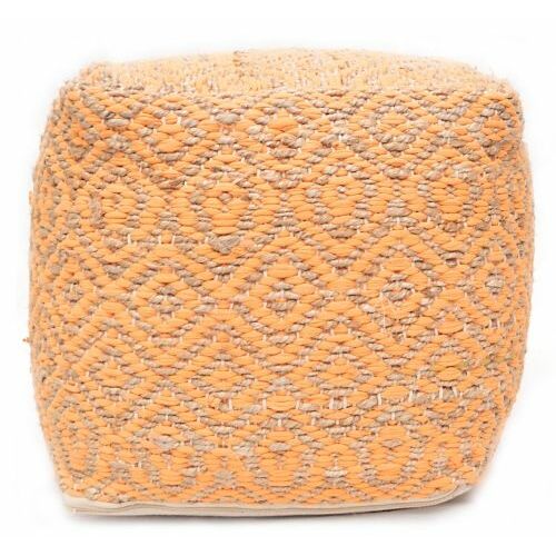 Bakero Pouf Preston narancssárga, négyzet alakú szőtt puff