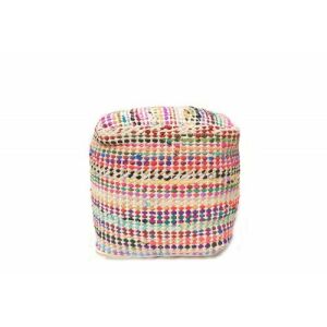 Bakero Pouf Madrid ekrü, négyzet alakú szövött puff - Bakero