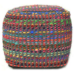 Bakero Pouf Madrid indigó (40x40 cm). Színes szőtt puff. - Bakero