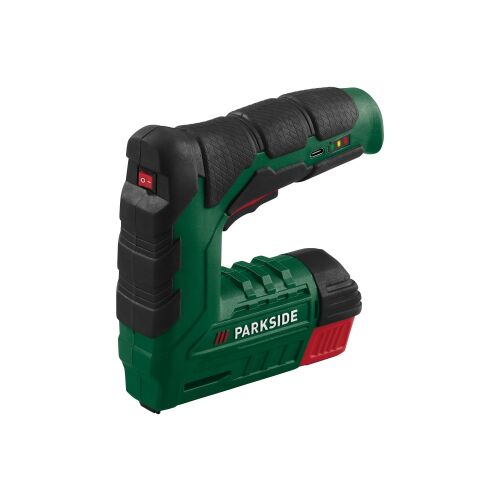 Parkside PAT 4 D6 Li-Ionen Akku-Tacker und Nagler, mit 2500 Zubehörteilen, 4V / 2000 mAh 118566061