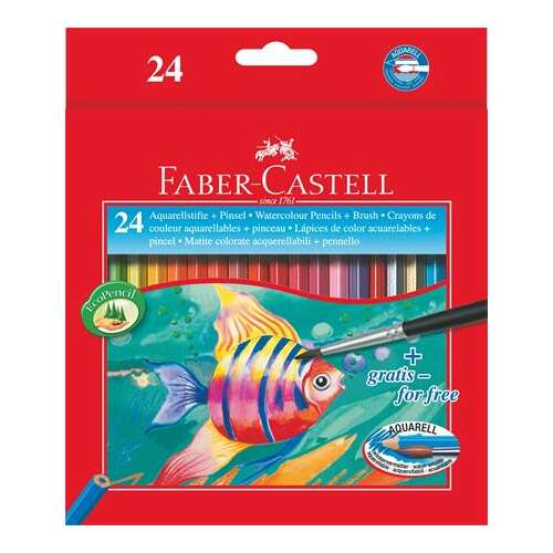 Vodene bojice Faber-Castell s kistom, 24 boja